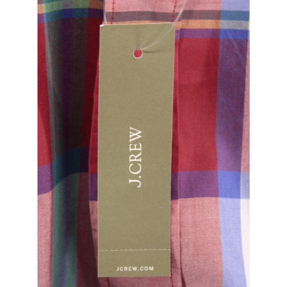 J. Crew Men's Shirt Cotton 100's 2-Ply Yarns Button Down Red Plaid Sz L - Picture 5 of 6